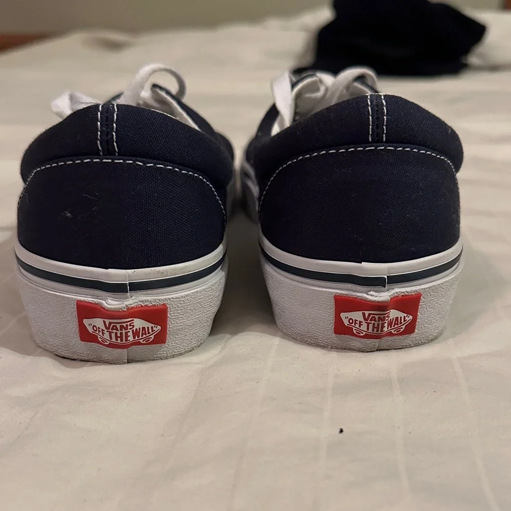 Vans Dark Blue Canvas Shoes with White Accents - Picture 6 of 7